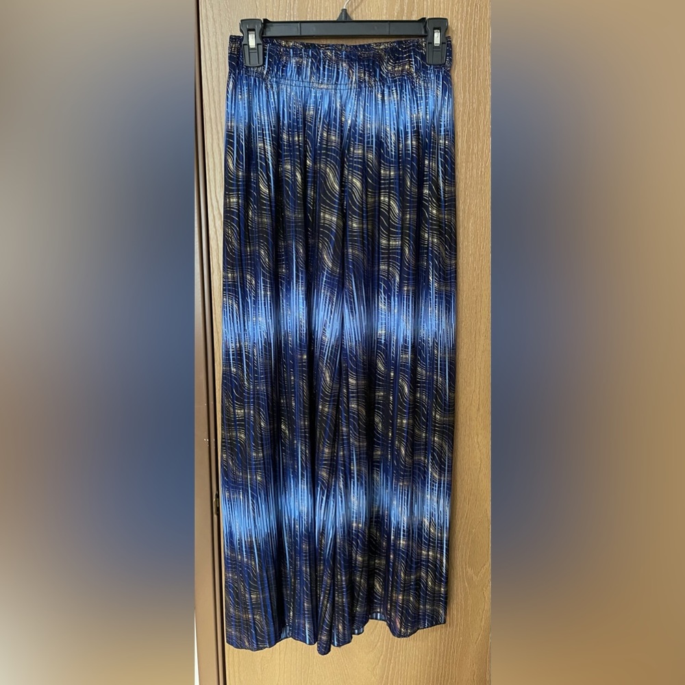 Blue and Gold Palazzo Harem Pants MD/LG